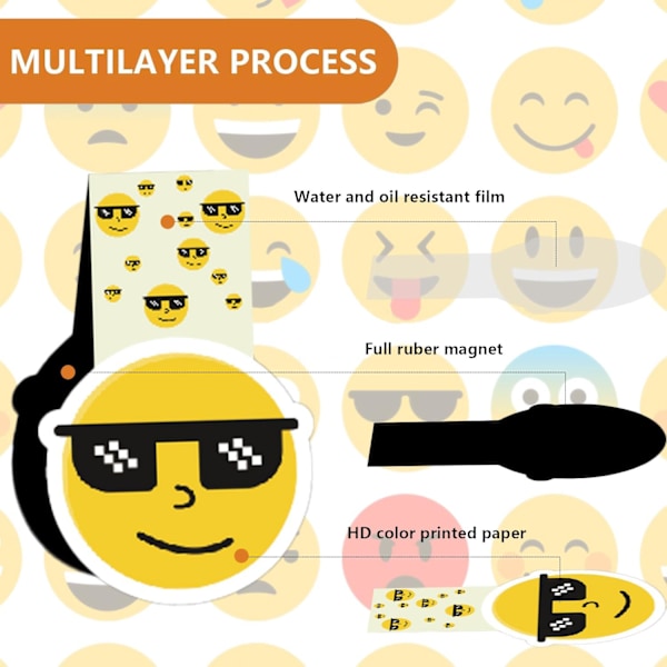 12 kpl magneettiset kirjanmerkit, söpöt emoji-kirjanmerkit, emomoticons-kirjanmerkit, magneettiset kirjanmerkit lapsille, värikkäät söpöt kirjanmerkit opiskelijoille, pojille, tytöille Z emoji