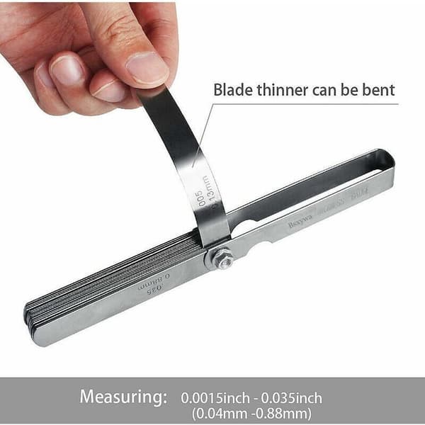 Følerbladsæt, 32 blade rustfrit stål ventilshimsæt, metrisk/imperial markering, til måling af spaltebredde, til motor/tændrør/ventiler.