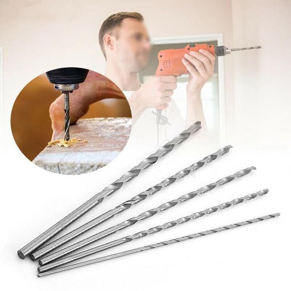 2-pack HSS Borr Set 200mm x 4mm, Extra Lång HSS Direkt Skaft Borr (4mm)