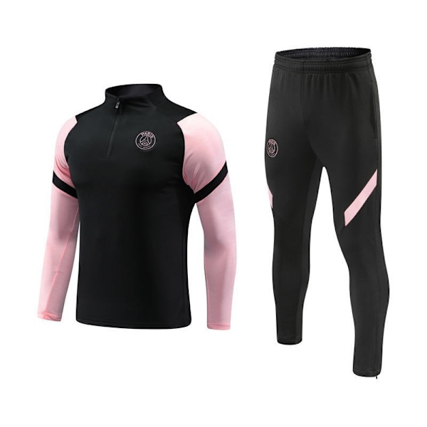 Miami hjem rosa halv glidelås langærmet fotball treningsdrakt voksen sportsklær utseende drakt Black and pink suit XXXL