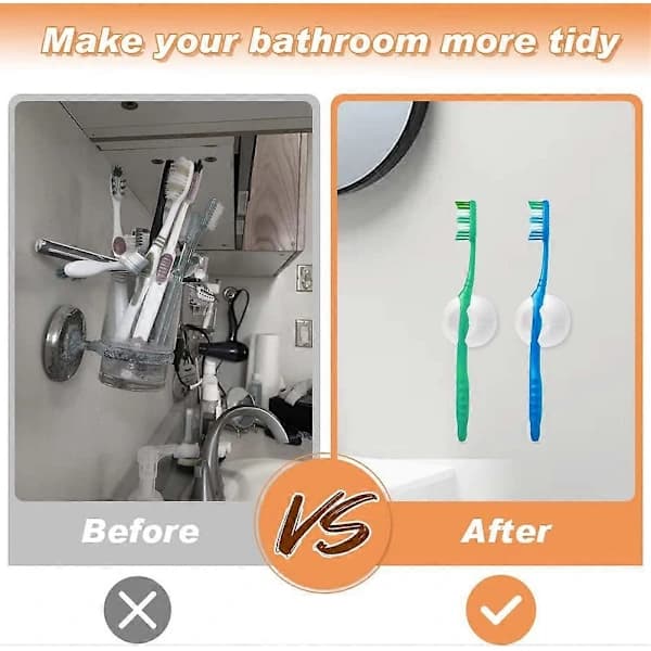 1 pc Toothbrush Holder with Suction Cup, Wall Mounted Toothbrush Hook Plug Holder, Multifunctional Wall Storage Hook for Toothbrush