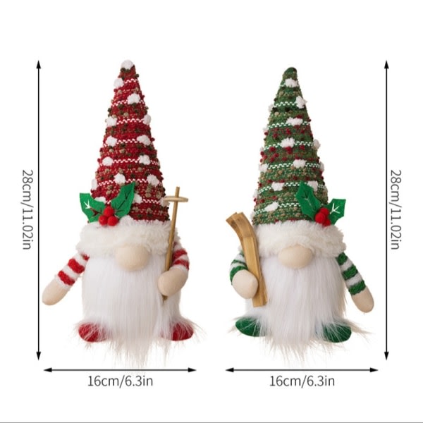 Juldocka Ljus Glödande Plysch Gnome GRÖN