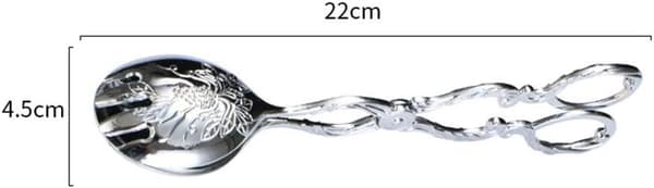 2 stk. serveringstang i sinklegering - Elegant treskjæringsmønster 4,5×22cm