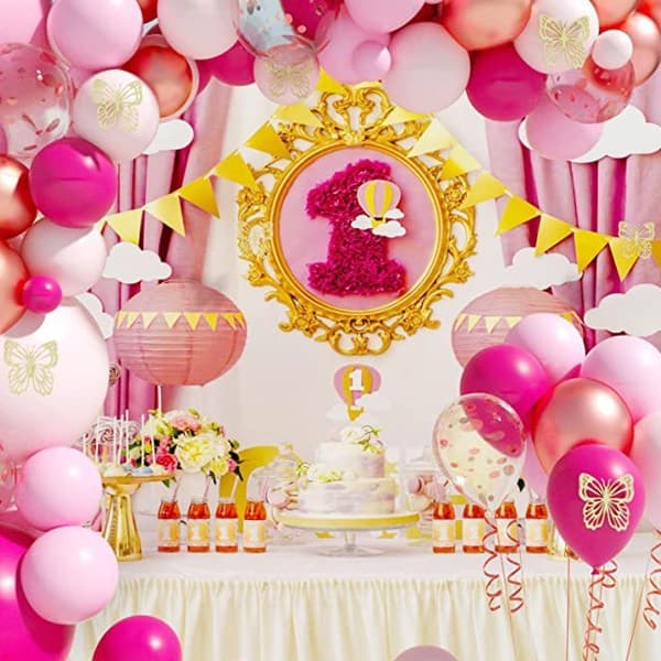 IC Rosa set Fylld rosa ballongbåge olika