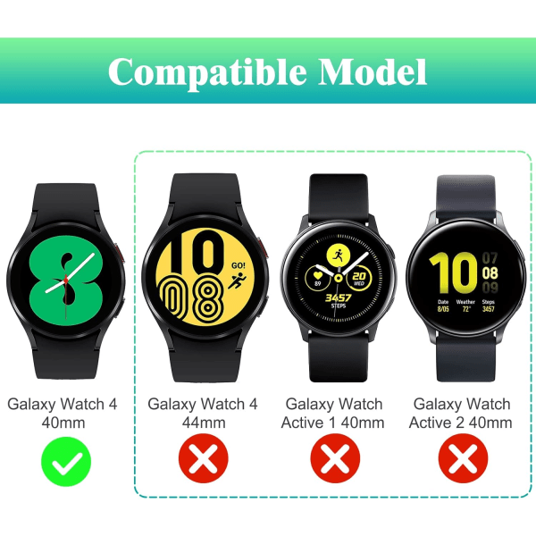 4-pack case kompatibel med Samsung Galaxy Watch 4 40mm, mjuk TPU IC