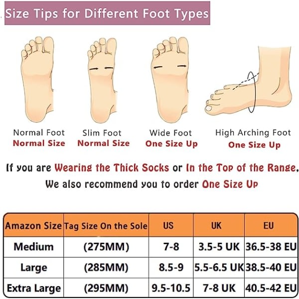IC Damtofflor Memory Foam Fluffig Mjuk Varm Slip On Hus Tofflor, Anti-Skli Mysig Plysch for Innendørs Utendørs (Størrelse: Stor)