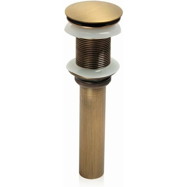 Monobloc push-pull pop-up clicker bundprop til vaskarmatur uden overløb (antik messing)