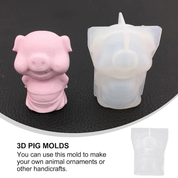 2 stk 3D Grisformer DIY Silikonformer Dyrestøpeformer