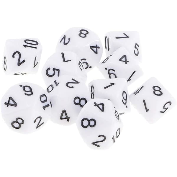 10 stk. polyedriske terninger terninger terninger til brætspil kort Weiß
