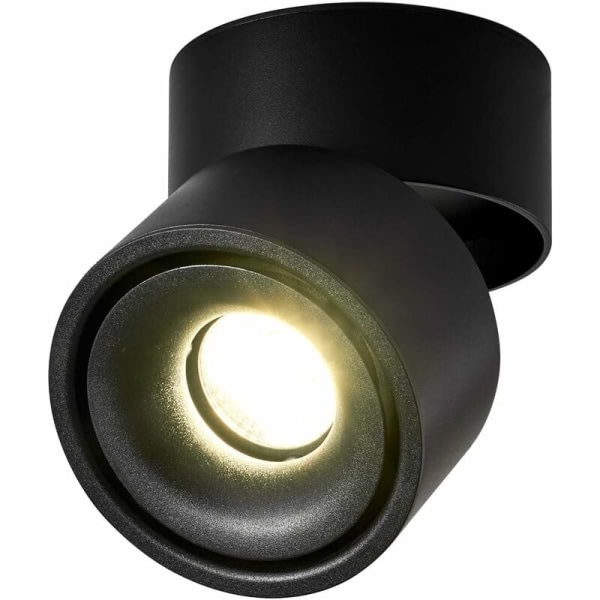 IC Sort og hvid hopfällbar COB LED-spot (svart neutralt lys 10W)