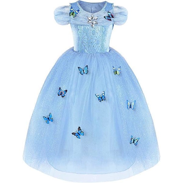 Prinsessklänning Elegant Blå Barn Maskeradkostym Blå Blue 110