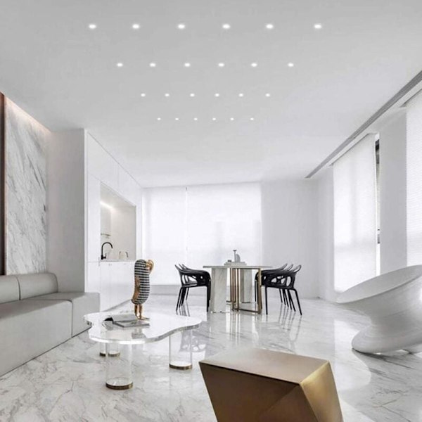 Pakke med 6 Sorte Mini LED Forsænkede Loftspots Mini LED Spotlight til Skabsloftlys, 3W, Kold Hvid