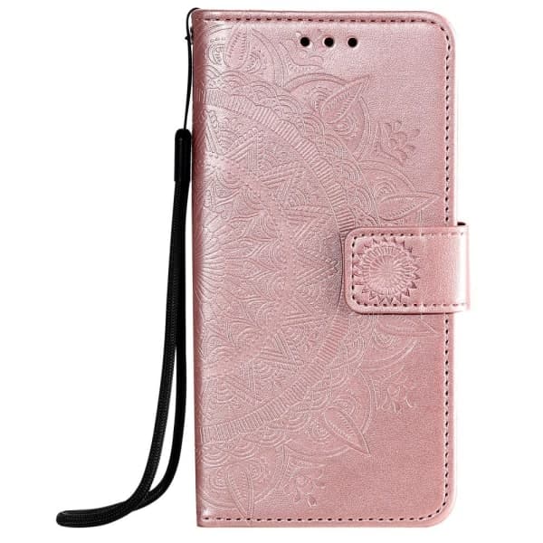 iPhone 12 Pro Max - Mandala Læder Etui - Rosaguld Rosaguld Rosaguld