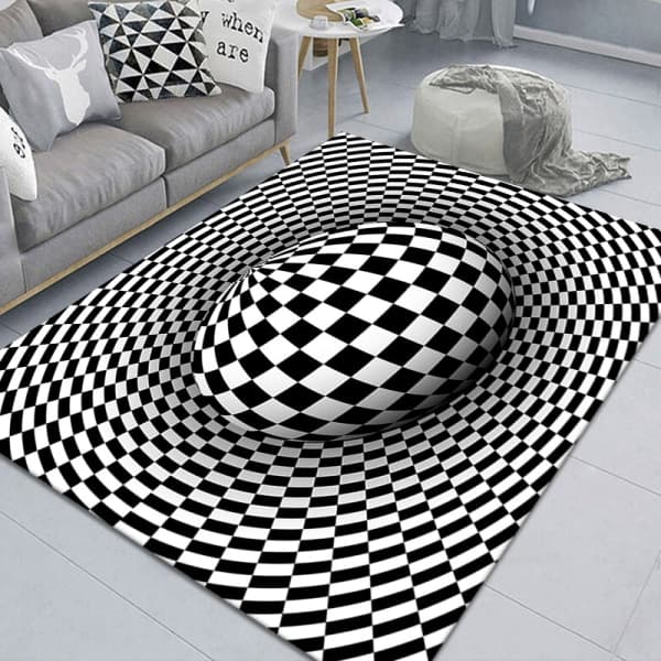 IC Rektangulær visjon C visjon teppe 50 * 80 CM stue soverom te bord teppe 3D geometrisk illusjon gulvteppe