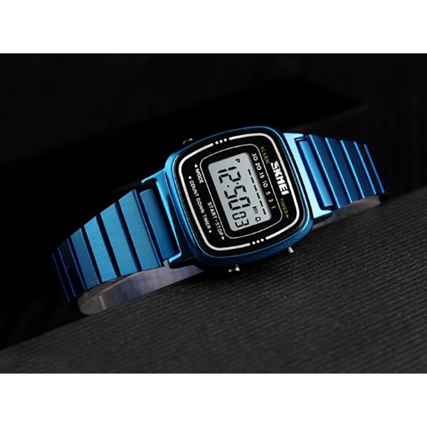 IC Armbandsur Elektronisk 7-färgers digital klocka i rostfritt stål