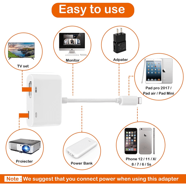 IC HDMI-adapter för iPhone till TV - 1080p digital AV-adapter