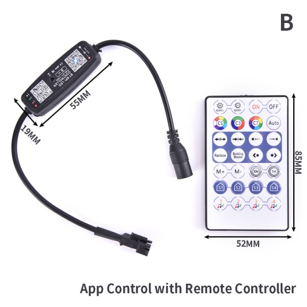 IC WS2812B Bluetooth-styrt musikkontroller for LED-lysstripe USB APP B