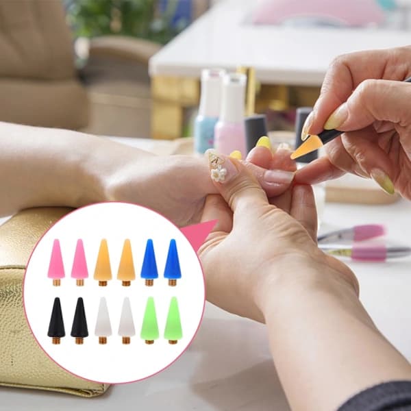 12 Pcs Nail Dotting Pen Point Drill Wax Head Rhinestone Pen Replacement
