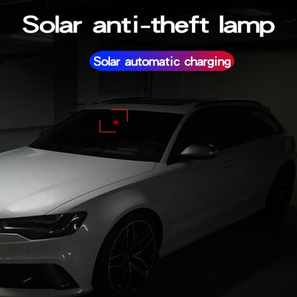 Bilsicherheitslicht Solarbetriebenes Alarm Drahtloses Warnlicht Schwarz Rot