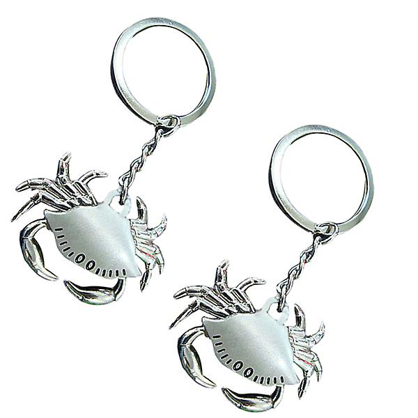 2st Chic Crab Nyckelringar Zinklegering Nyckelringar Snygga Metal Crab Nyckelringar Silver 4,8X2,3CM IC
