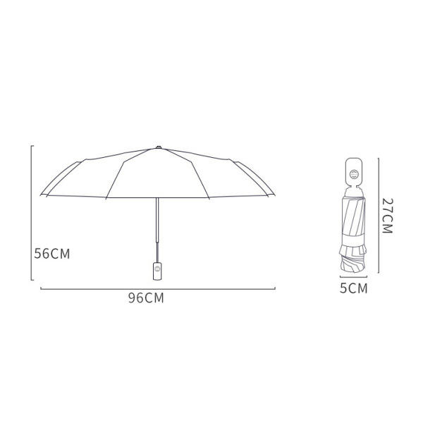 IC Helautomatisk hopfällbart paraply - lite og bærebart