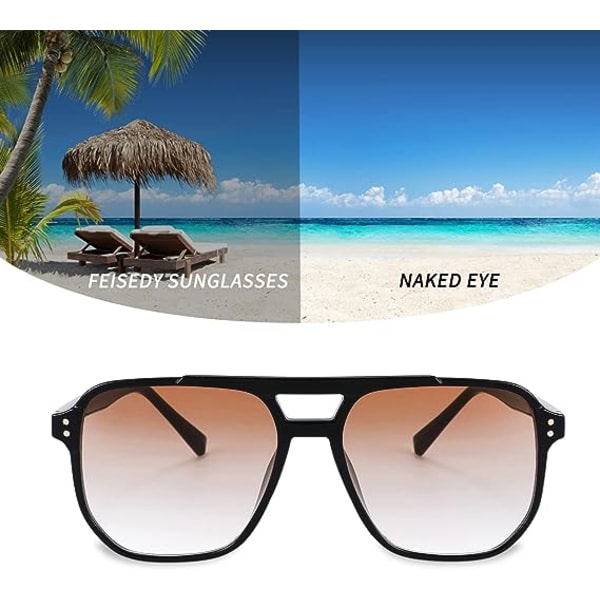 IC Retro Kvadratiska Aviator Solglasögon Kvinnor Män 70-tal Vintage Trendiga Plast Solglasögon