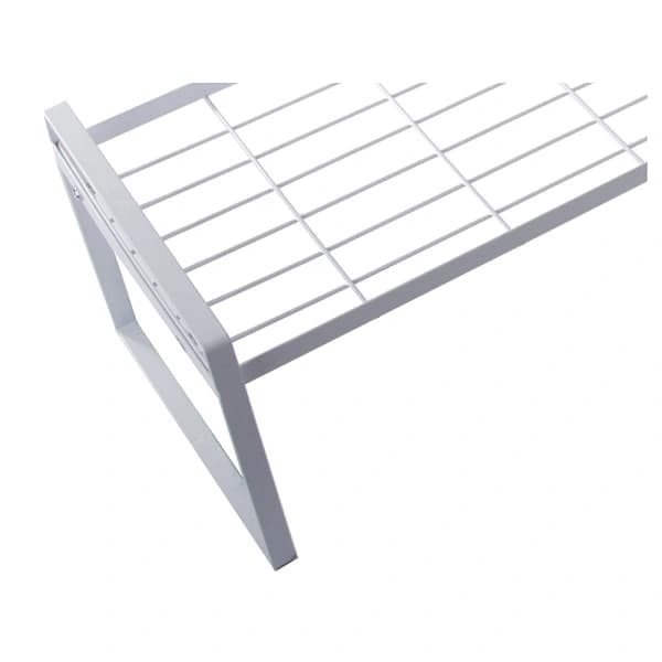 Metal Shelf One Tier Kitchen Organizer Rack White for Kitchen White White Vit
