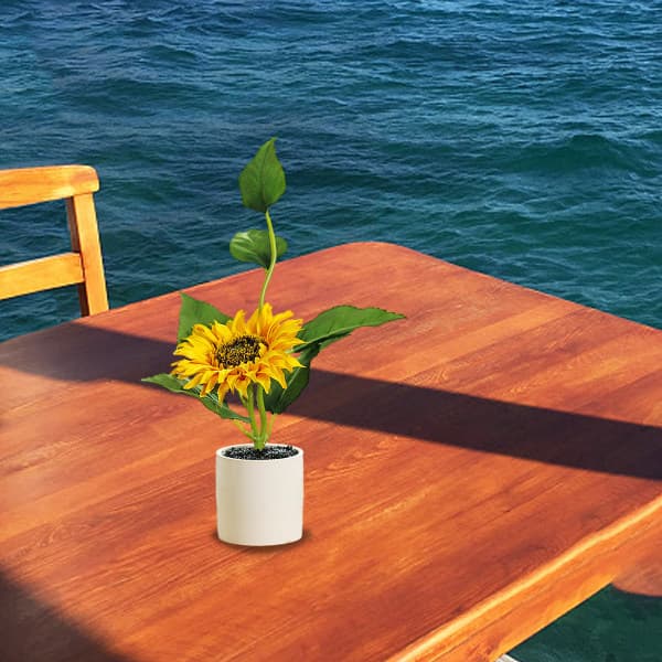 IC Kunstige grønne planter, solsikkepotteplanter, landskab