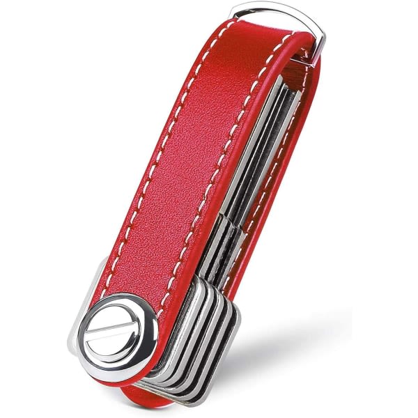 Röd - 1 lädernyckelring | Man nyckelringar | Löstagbar nøkkelring IC