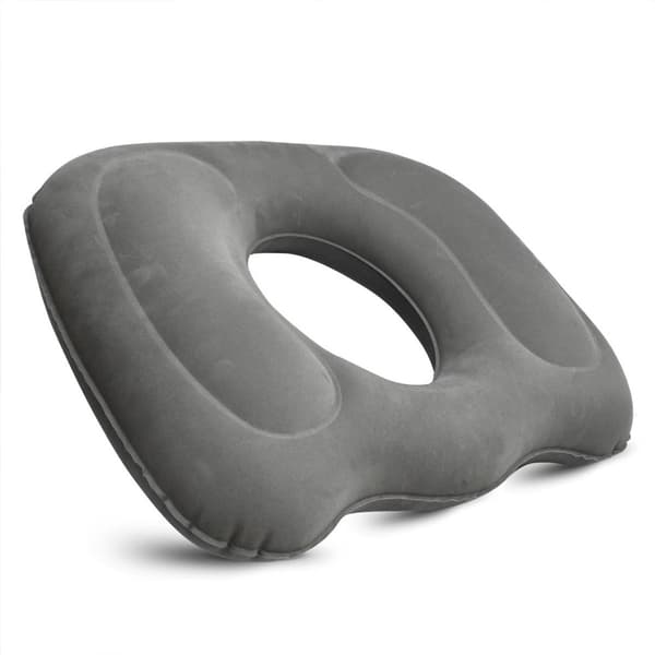 Ergonomisk - svanskotadyna - kontorsstol - sittring - ortopedisk - sittdyna - munkdyna - hemorrojder - sängsittdyna - grå