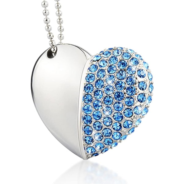 IC Hjärtformad U-skiva (32 Gt blått diamanthjärta),