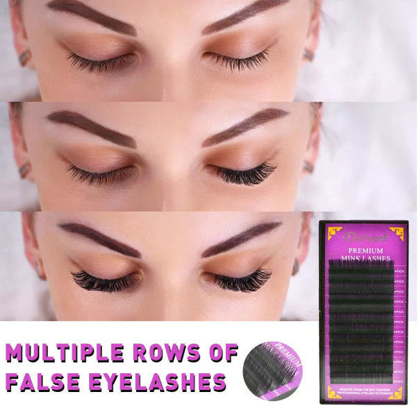 Blandade Mink Individuella Lösögonfransar Fake Lash Semi Perman 11mm 12 rader