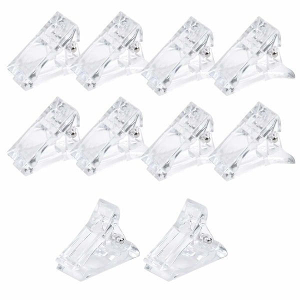 IC 10 stk. negltipsklemmer, negltipsklemmer polygel, polygeltipsklemmer, transparente neglklemmer for neglforlengelse