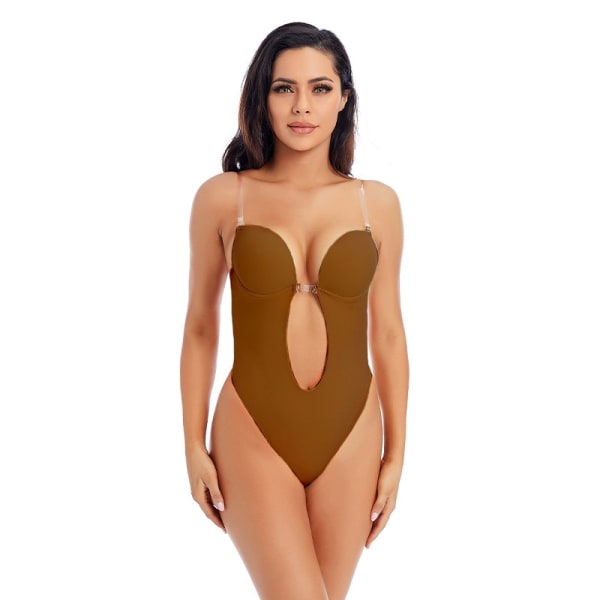 Thong Shaper Body Kvinder Shaperwear Sexet Dyb V-hals RygLøs Body Corset Bodysuit Slankende Push Up Plunge body dos nu корсет Hvid M talje 66-70cm