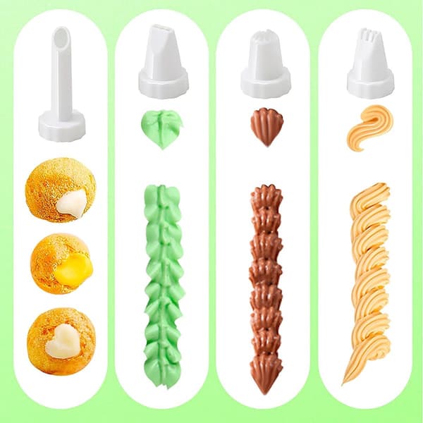 Suuker - Cake Decorating Gun - Reusable - Cake Decorating Set - Piping Nozzles - Icing - Pastry Tip Set - 8 - Nozzles