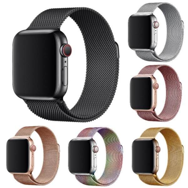 IC Apple Watch Armband 41/40/38 mm Milanese Loop Metall - Välj Färg Guld