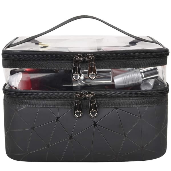IC Kosmetisk case sminkväska, kosmetisk väska genomskinlig, kosmetisk väska ( set), i ett enkelt utseende