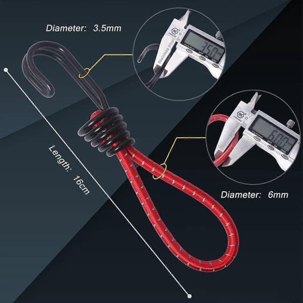 Elastiska Snören med Krokar för Utomhusbruk - 8 st Tält Elastiskt Rep Spänne Krok Spiral Krokar för Camping, Tält
