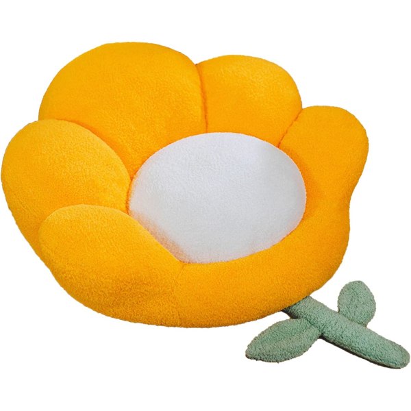 IC Blomma Sittdyna Söt Golvkudde Förtjockad Blomma Golvkudde Vuxen Golvkudde Avkopplande Yoga Meditation Gul 65 cm x 60 cm