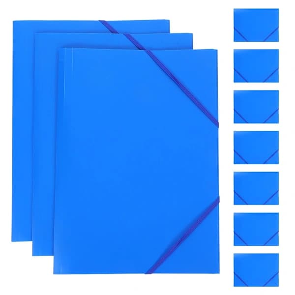 10 stk Elastisk Snodd Mappe Kontor Filorganisator A4 Plast Dokumentholder 1x 1x
