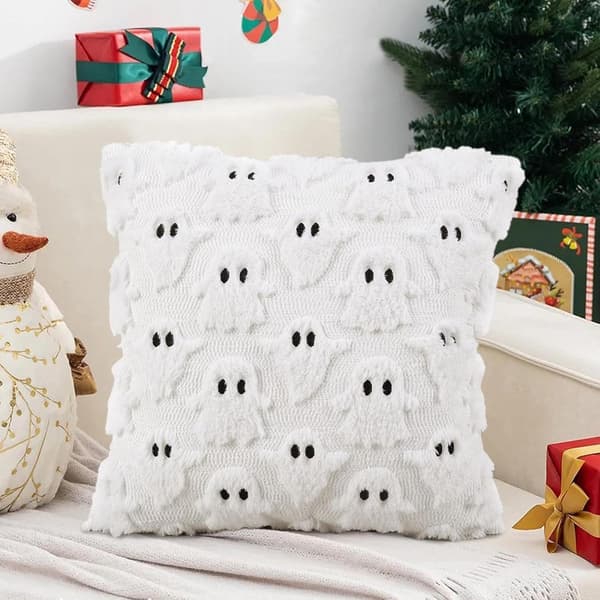Dekorative pudebetræk - 45*45 cm, Halloween & efterårspudebetræk - til sofa, lænestol - hvid (uden inderpude)
