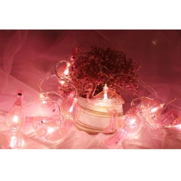 IC LED-batterilampe Flamingosnörehänge Juldagens dekorative lampe eller Flamingo festljus (utan batterier)