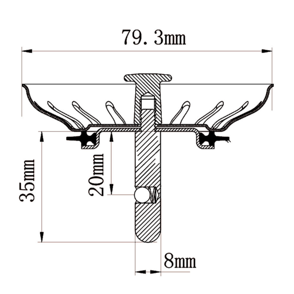 IC Køkkenvask Si-kurv 80 mm - Rustfrit Stål