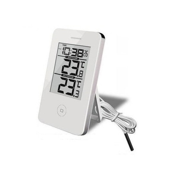 IC Digital termometer som mäter både inne och ute med klocka