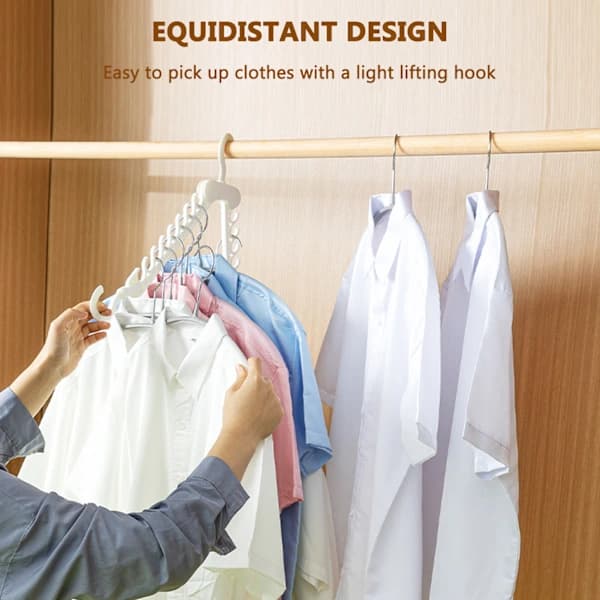 Foldable Clothes Hanger with Multi Wet and Dry, Dual Function, Anti-Drip Hanger for Wardrobes, Home, White White White