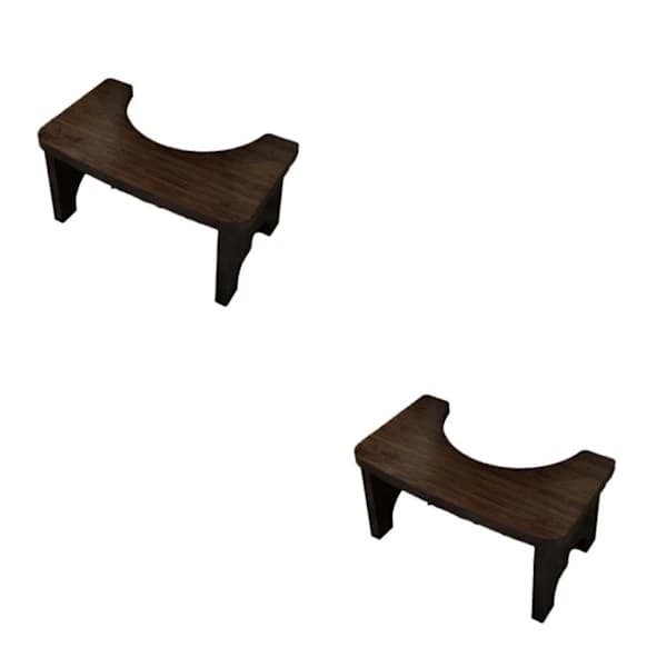 Bamboo Toilet Stool, Half Height, Non-slip, for Elderly, Potty, Squatting Position Nut-brown 2PCS Nut-brown 2PCS