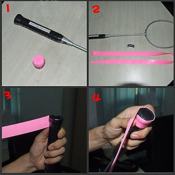 IC 10-pakke Racketgreb Anti-Slip Tennisbadmintonracket Gul