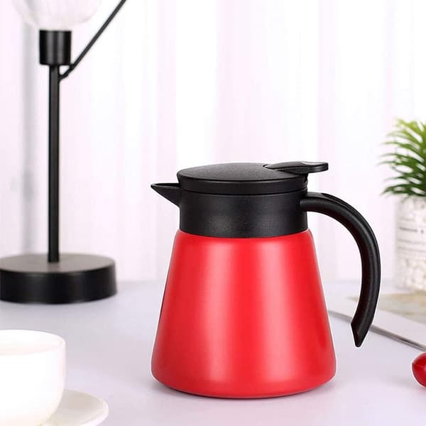 Isoleret kaffekande, 680 ML, 304 rustfrit stål, dobbeltvægget vakuumsisolering, holder varmt i 6 timer, hjem og kontor, sort