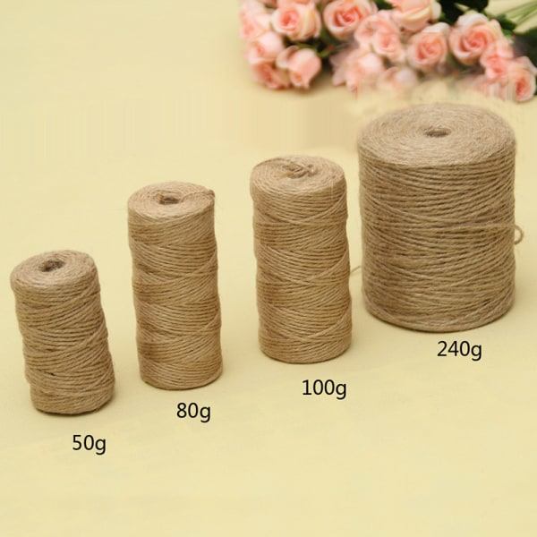 IC Naturlig vintage jute rep Sladd Garn Säckväv Band Hantverk 300M