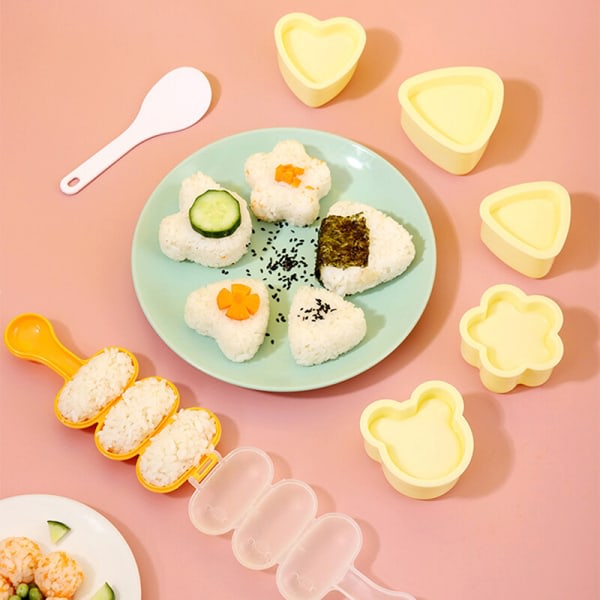 IC 7 stk/ sæt Form Sushi Rulle Maker Køkkenredskab DIY Buet A1
